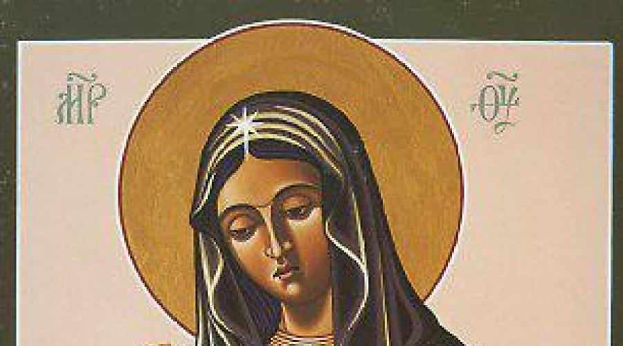 Virgin Mary with flowing hair.  Miraculous Icon of the Mother of God “Helper in Childbirth.  Prayers to the icon of the Mother of God “Helper in Childbirth”