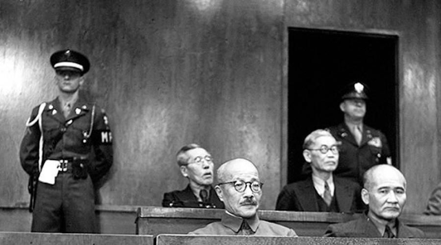 जापानी युद्ध अपराधियों की टोक्यो और खाबारोव्स्की प्रक्रियाएं। टोक्यो सैन्य ट्रिब्यूनल। नगर सेवा के कैडर के गठन की विशेषताएं