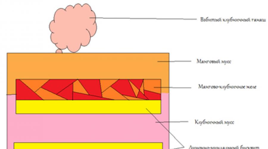 Схема торта в разрезе