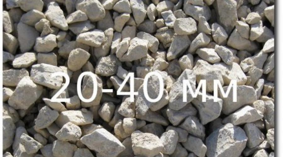 Volumetrijska težina ruševina 20 40. Koja je gustina granitnog ruševina i njegov proporcija? Kako odrediti tačnu težinu kubnog mjerača kukanaca